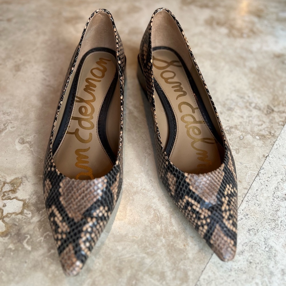 Sam Edelman Pearson Pointed Flat Snakeskin